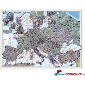 Europa-Harta Fizica-Coduri postale 