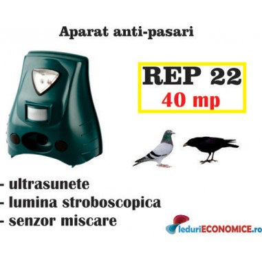 Anti-pasari cu senzor de miscare si lampa stroboscopica (350 mp)